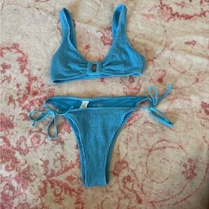 Aerie Light Blue Textured Bikini